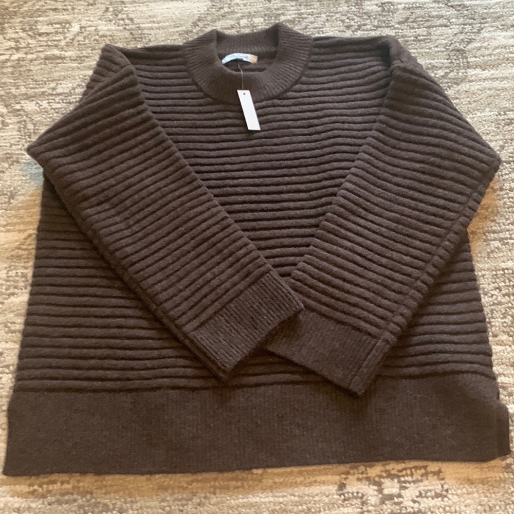 NWT Madewell Elsmere Pullover in Heather Brunette size small